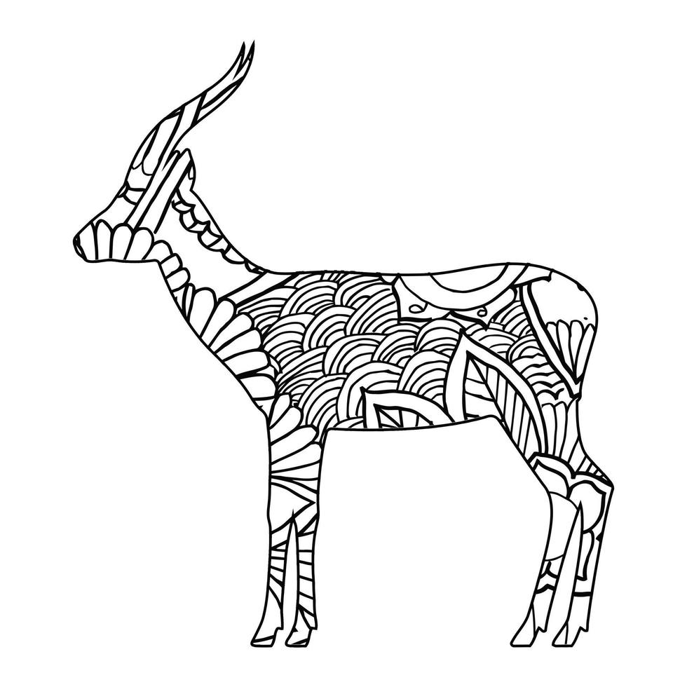 Mandala Deer Coloring Page vector