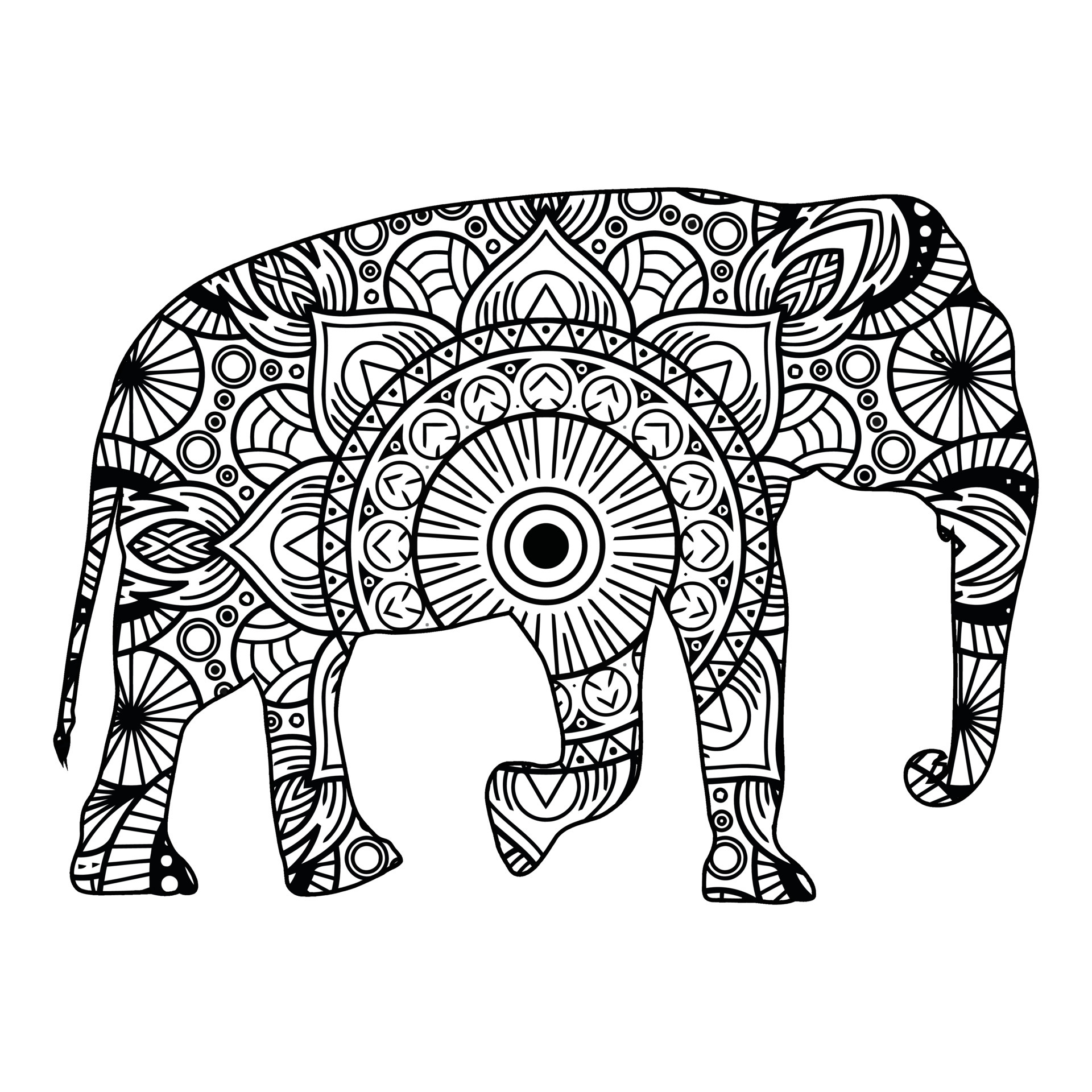 Mandala Elephant Coloring Page 6943815 Vector Art at Vecteezy