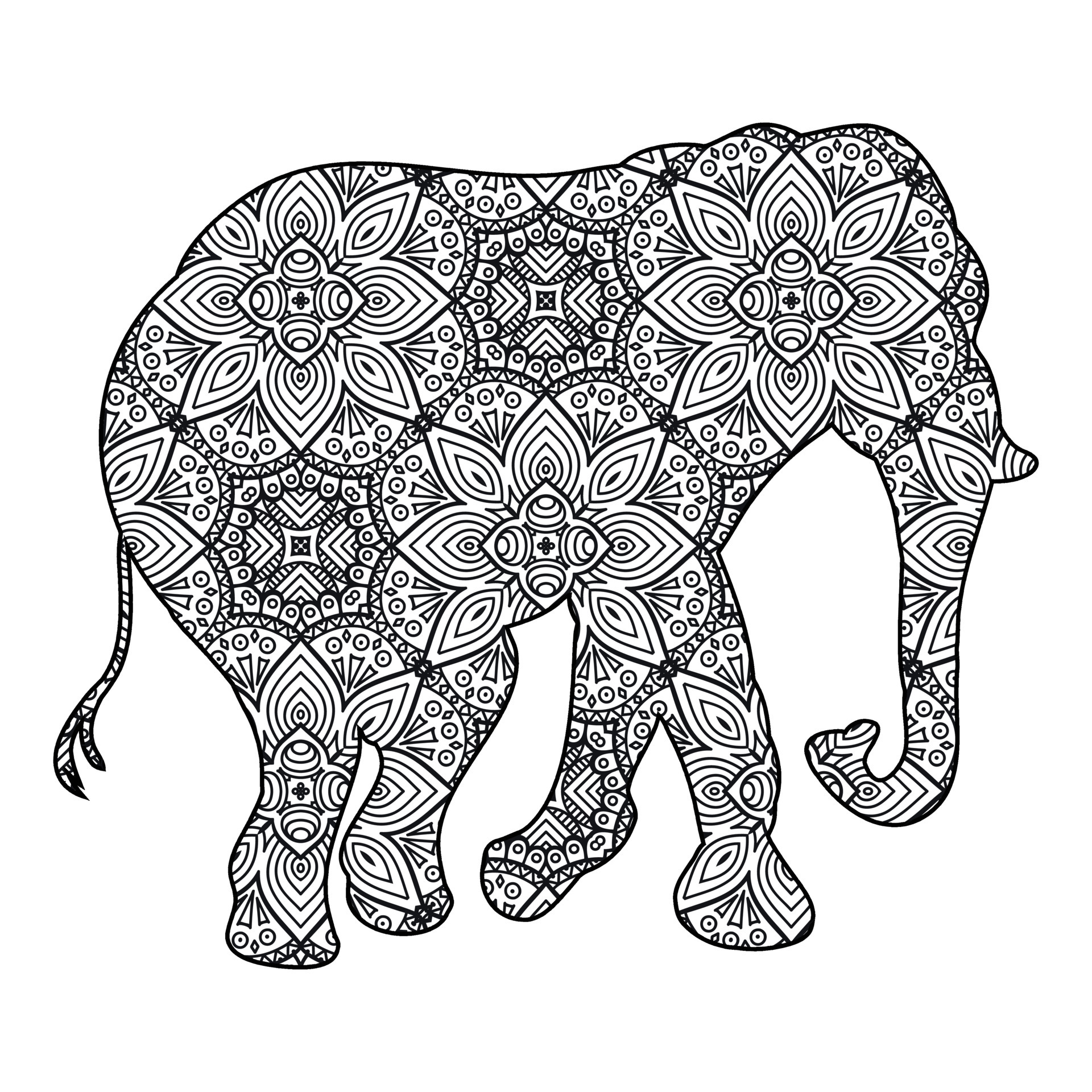 Mandala Elephant Coloring Page 6943832 Vector Art at Vecteezy