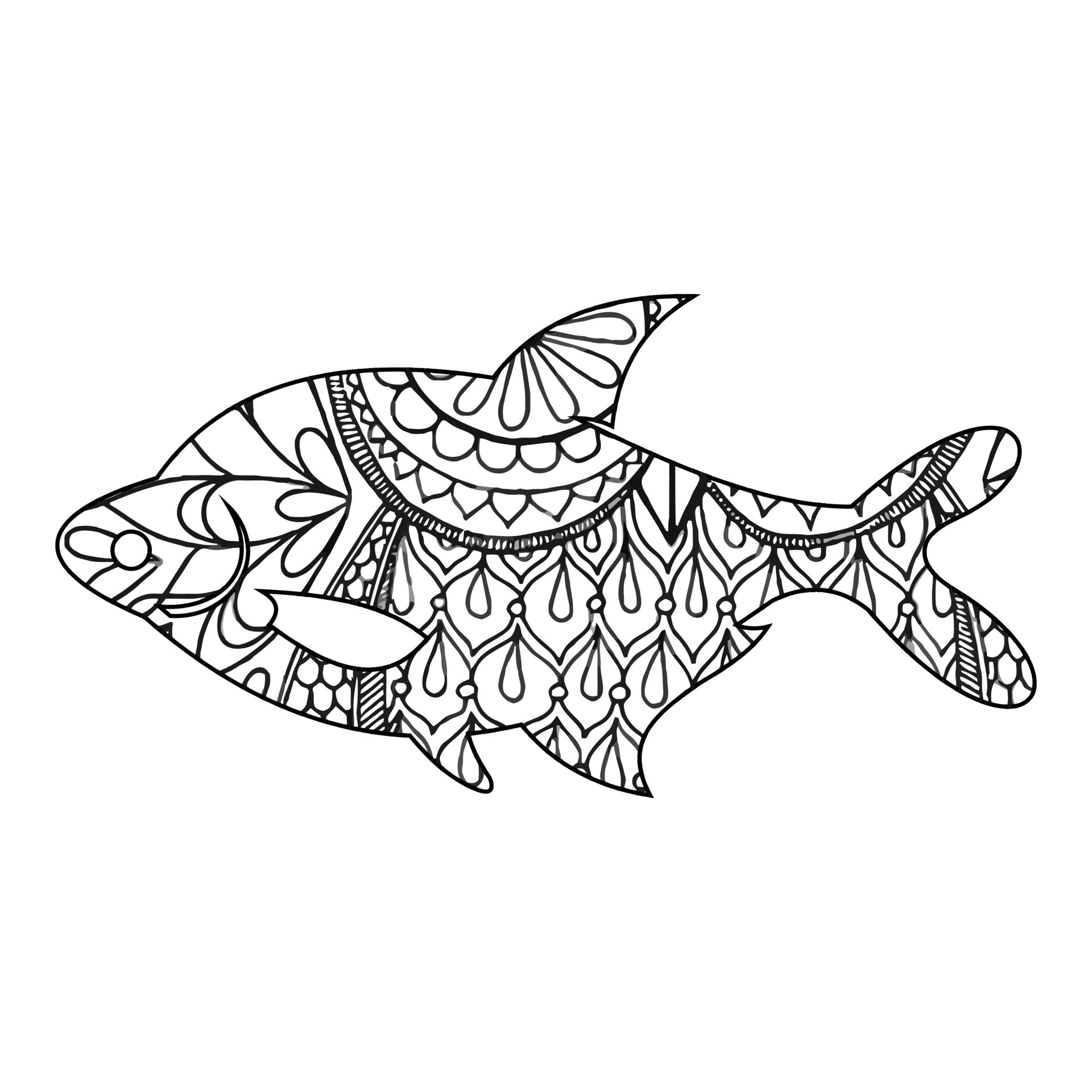 Mandala Fish Coloring Page 6943840 Vector Art at Vecteezy