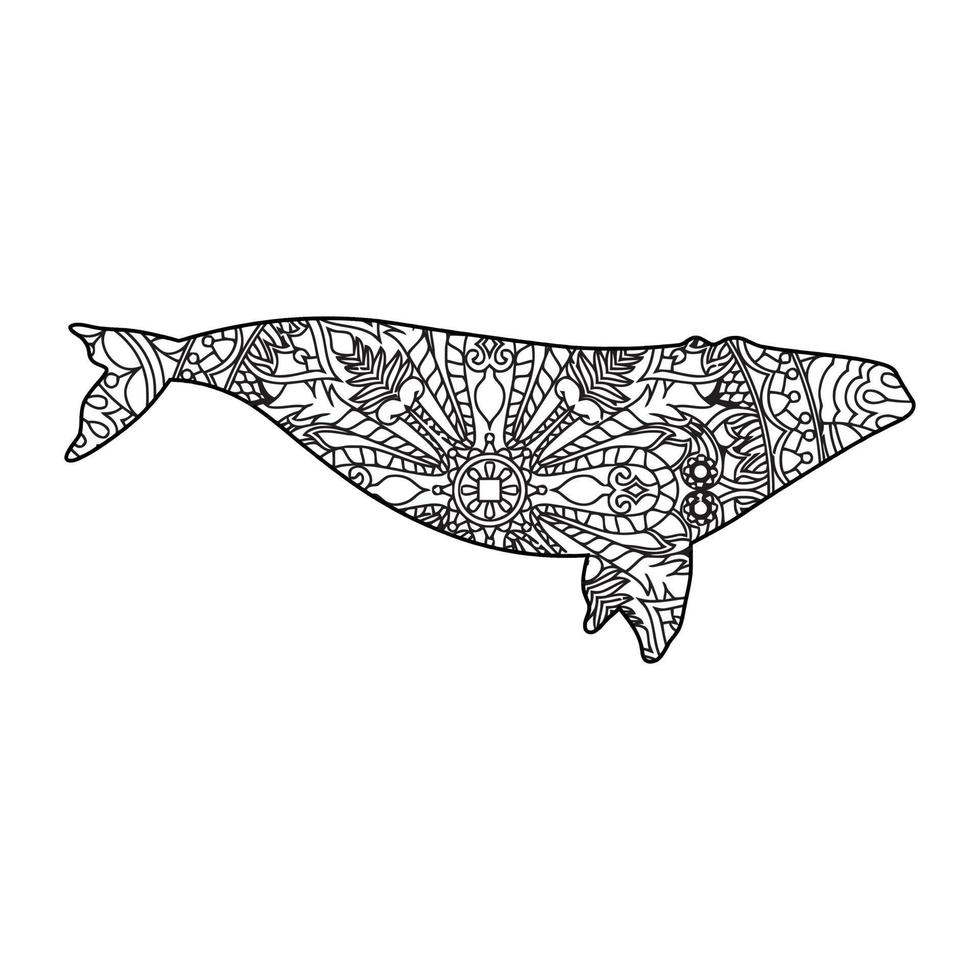 Mandala Fish Coloring Page vector