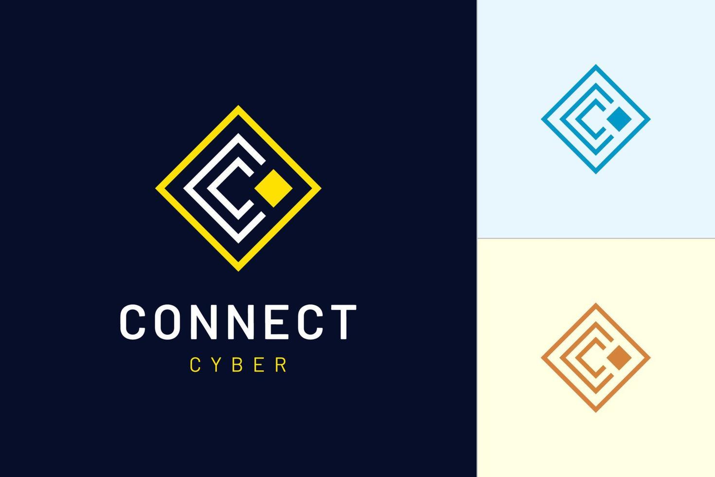 Letter C modern Logo template represents connection and digital for the tech industry vector