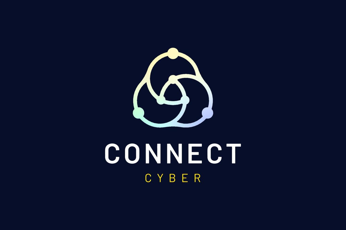 logotipo abstracto en forma moderna que representa la conexión o la tecnología de red vector