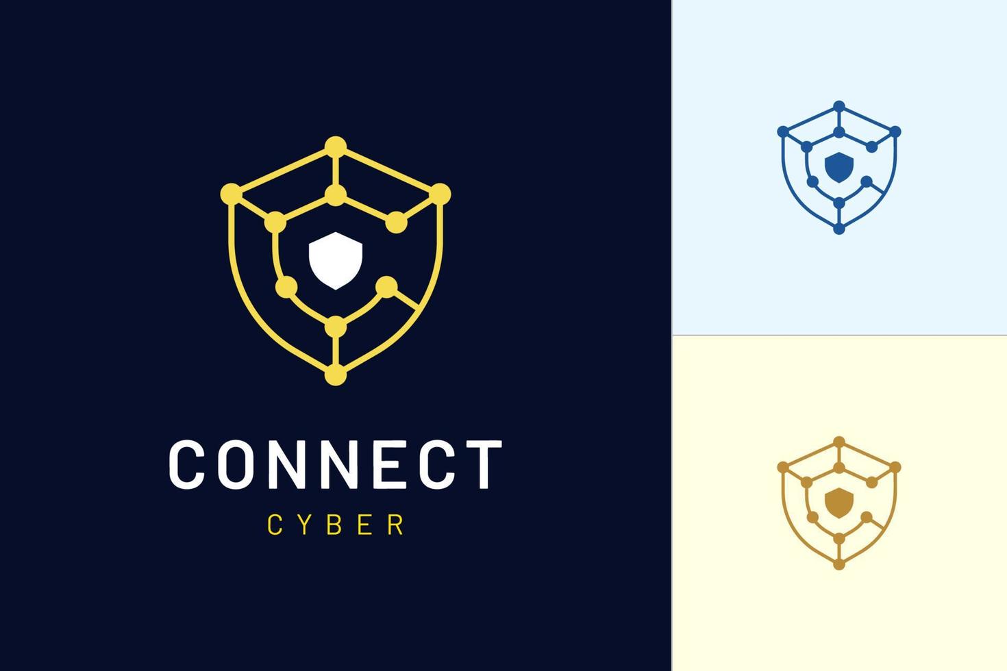 Shield logo letter C with simple modern shape represents security or defense technology vector