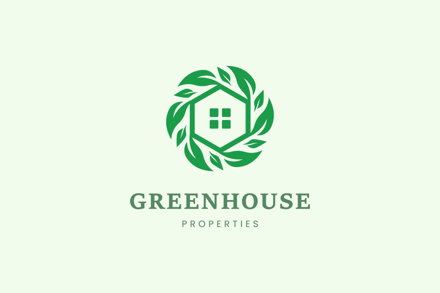Home and leaf tree logo template for property or real estate business vector