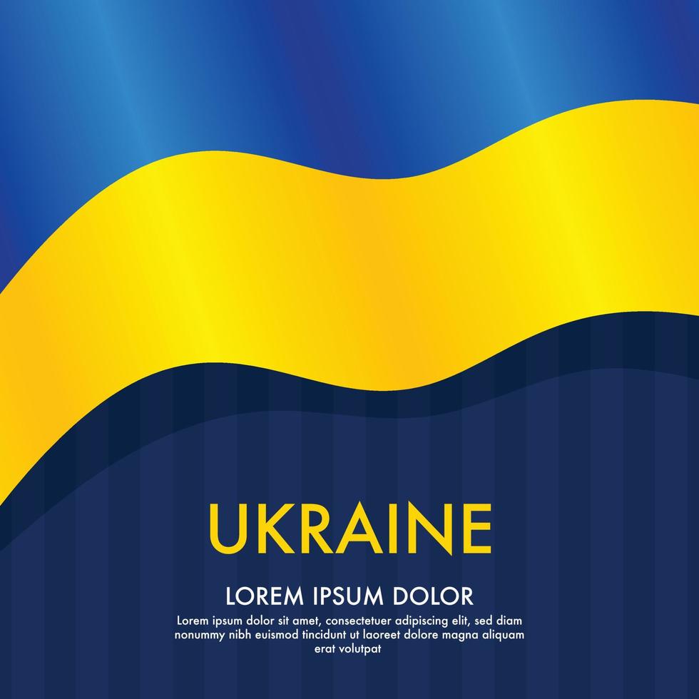 Tarjeta con fondo de concepto de bandera ucraniana vector