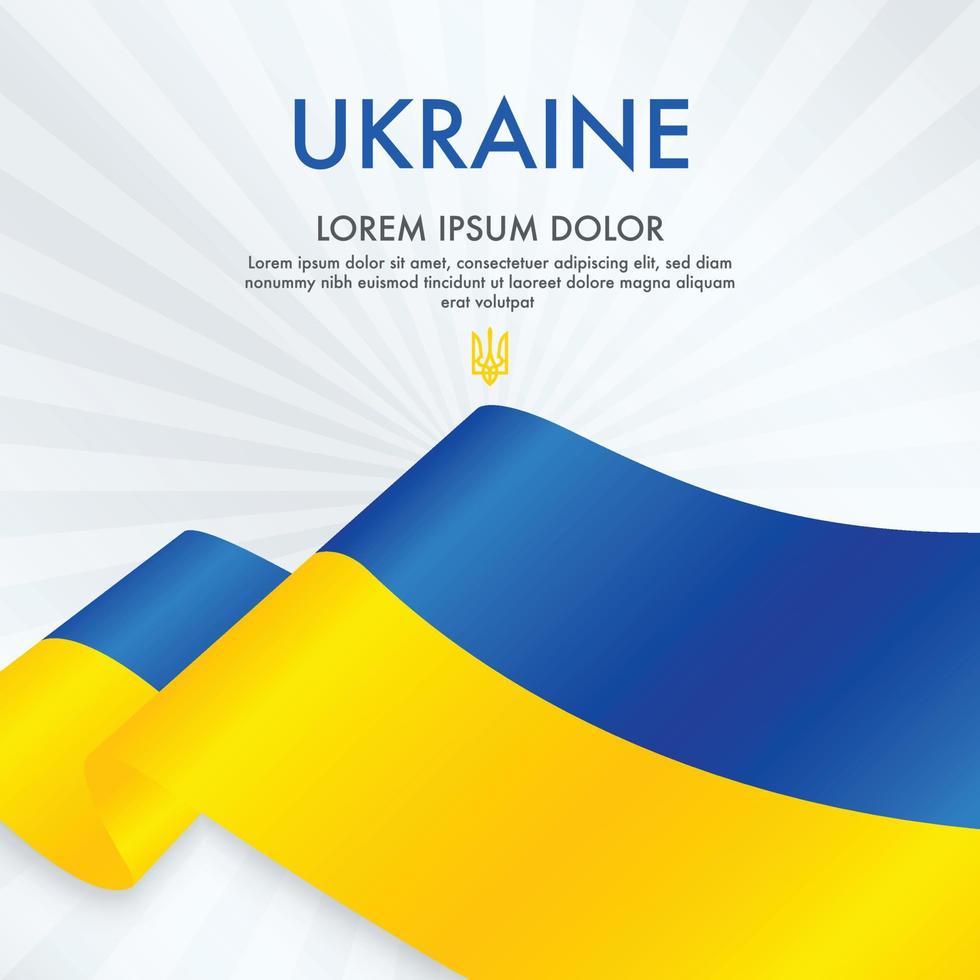 Card with Ukrainian flag concept background vector