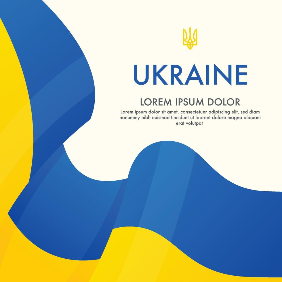 Card with Ukrainian flag concept background vector