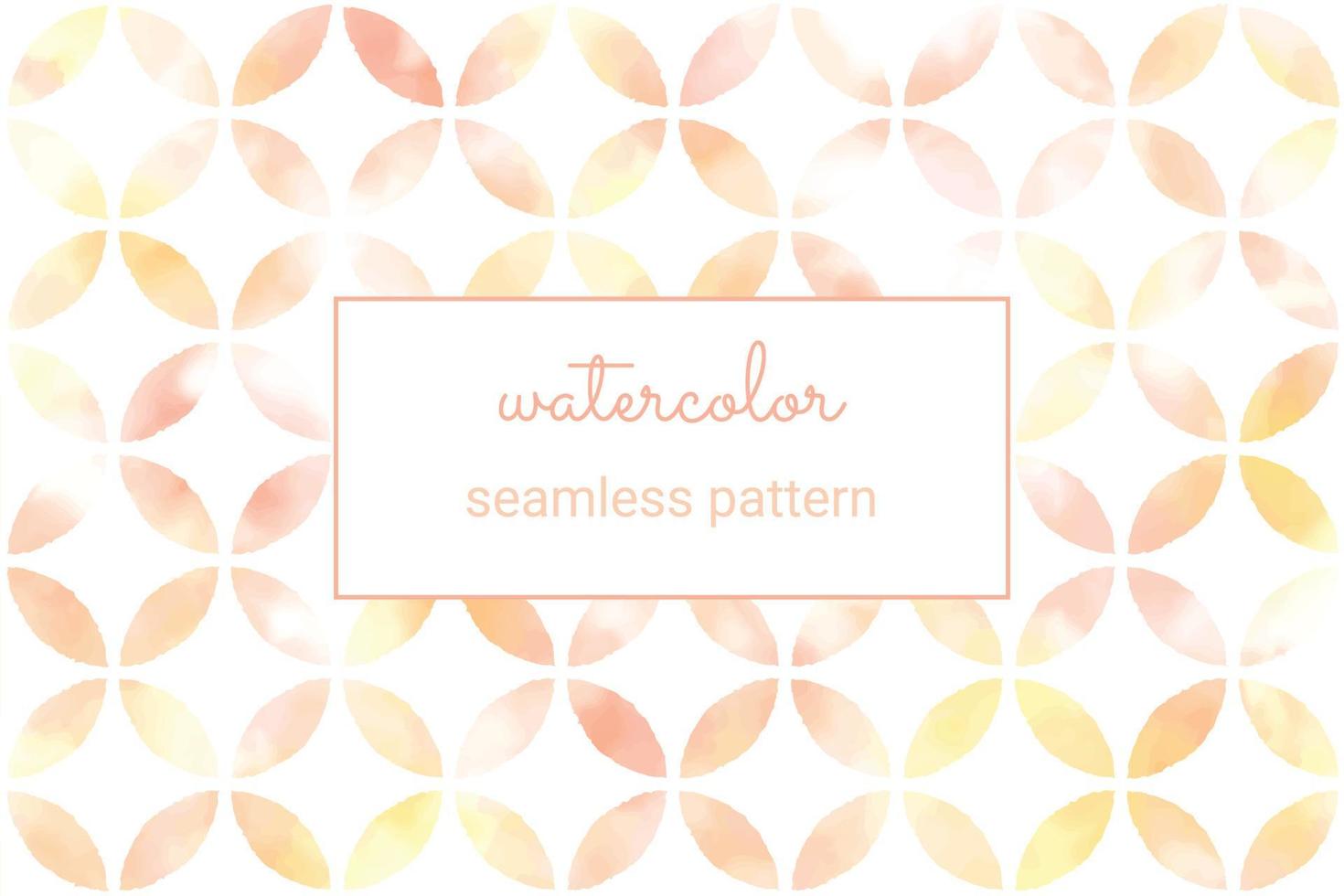 watercolor yellow orange wet wash geometric seamless pattern background vector