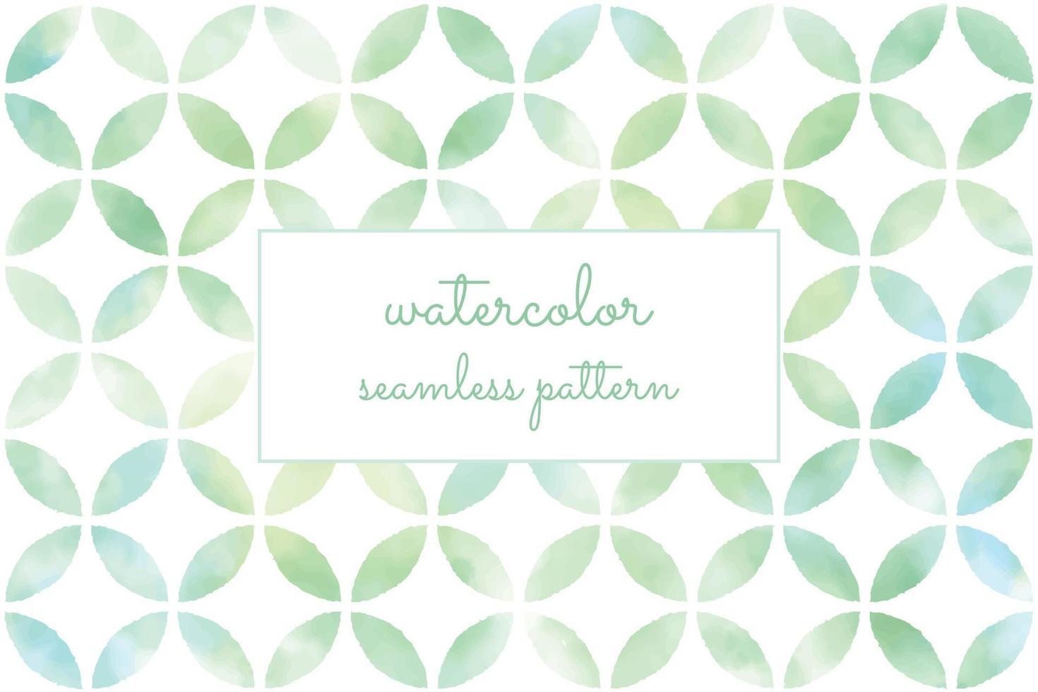 watercolor green and blue wet wash geometric seamless pattern background vector