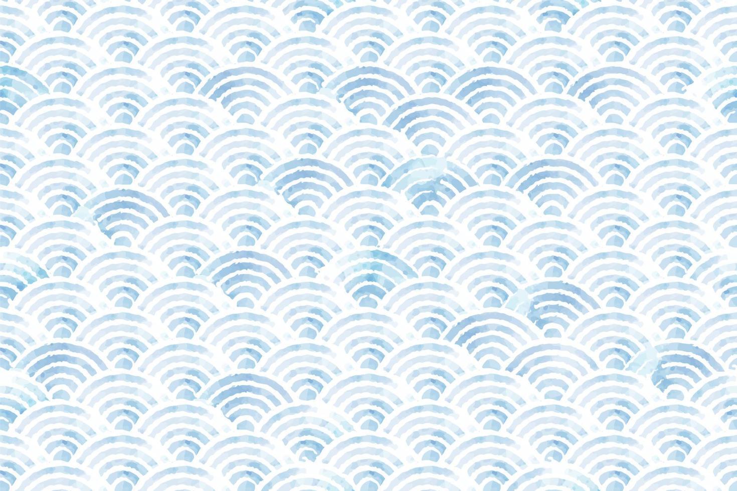 watercolor blue wave seamless pattern background vector