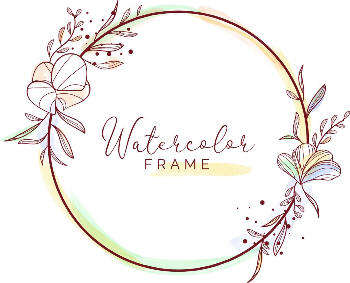 Luxury watercolor floral frame vector