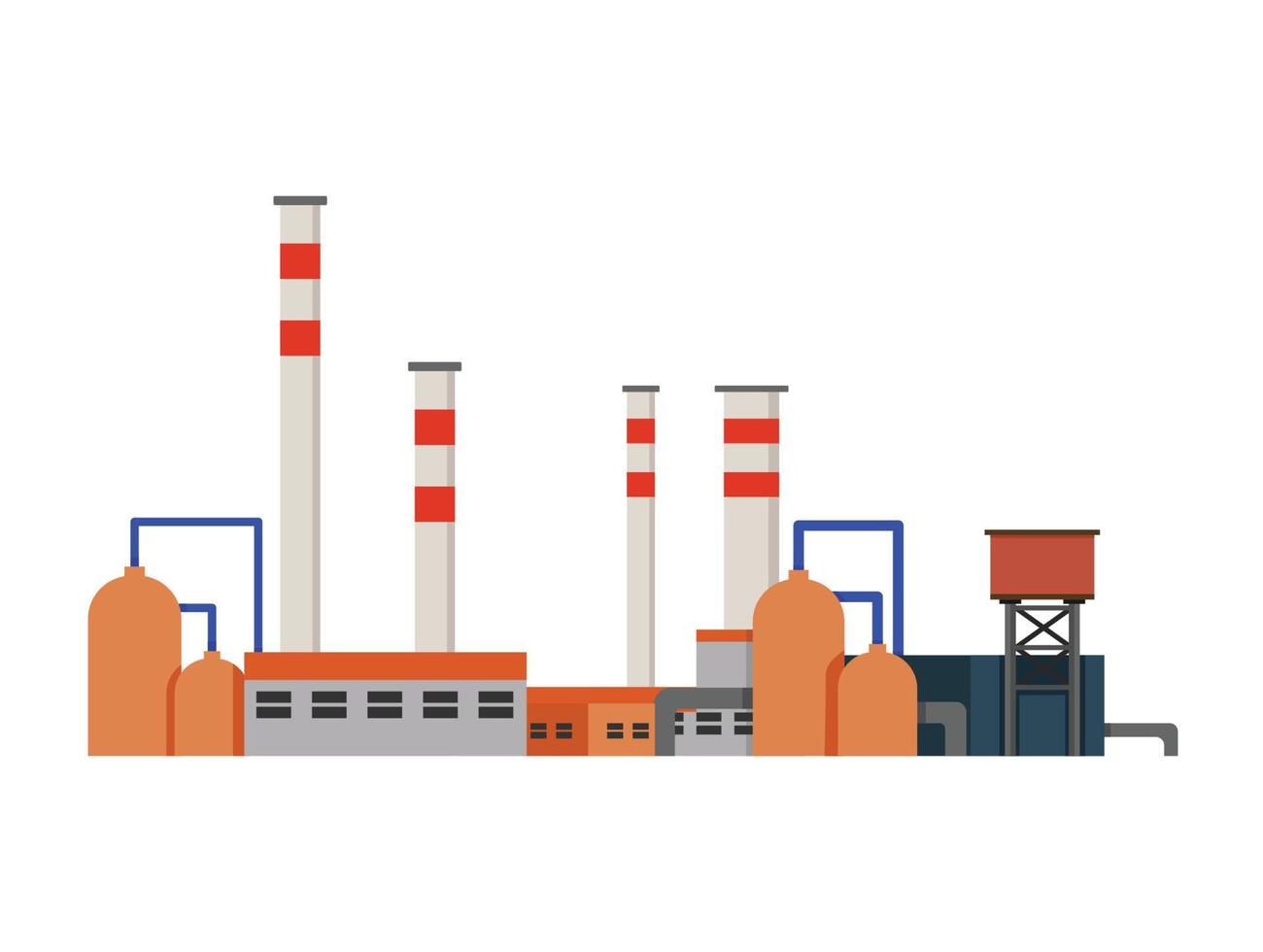 vector de plantas de energía de edificios industriales de fábrica