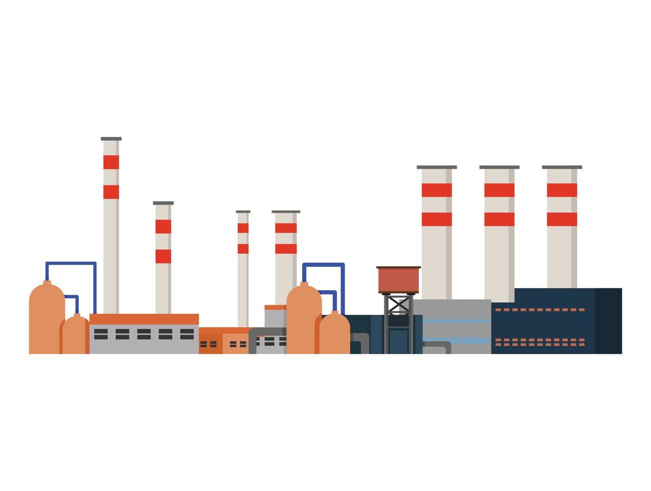 vector de plantas de energía de edificios industriales de fábrica