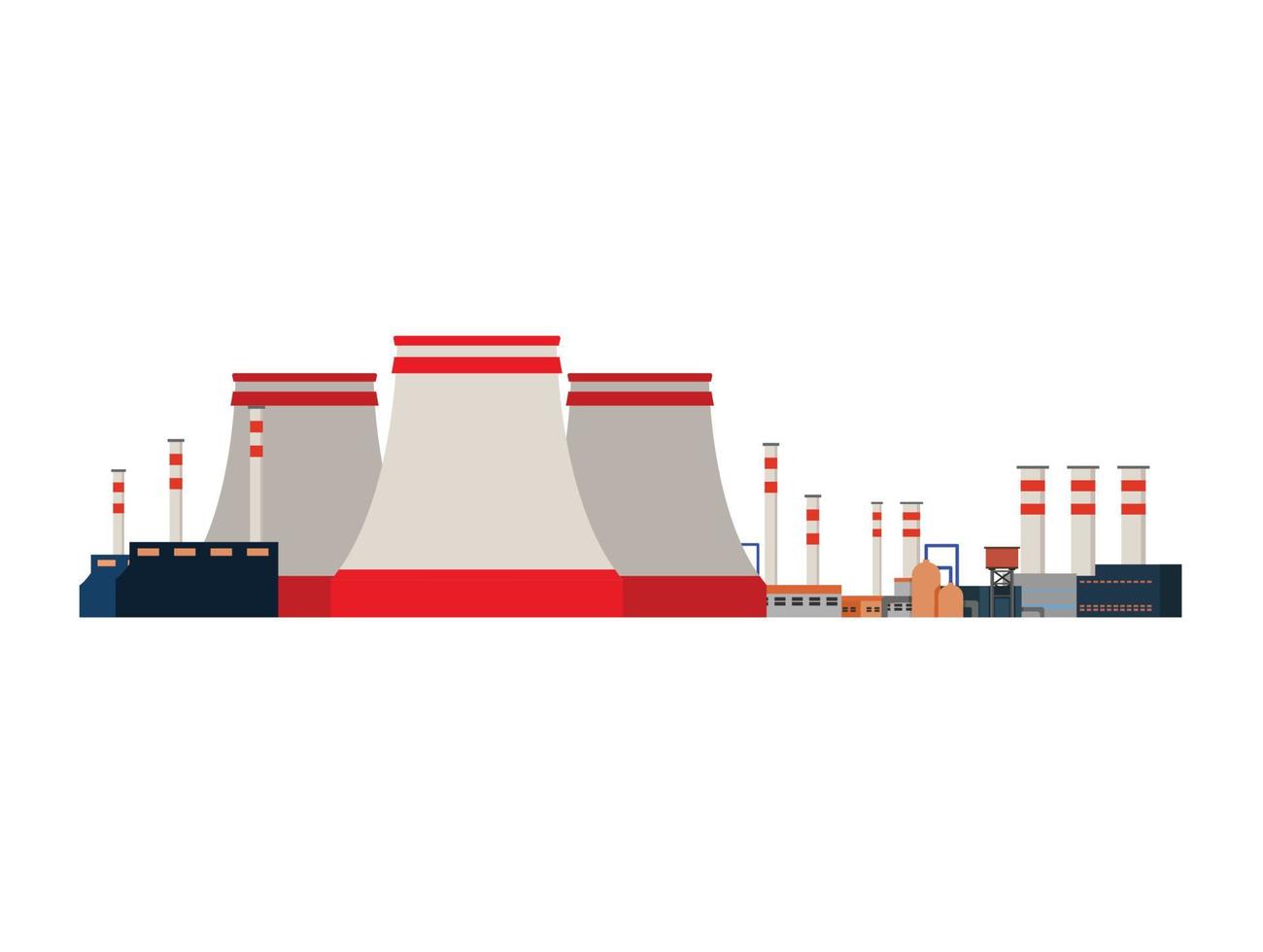 vector de plantas de energía de edificios industriales de fábrica