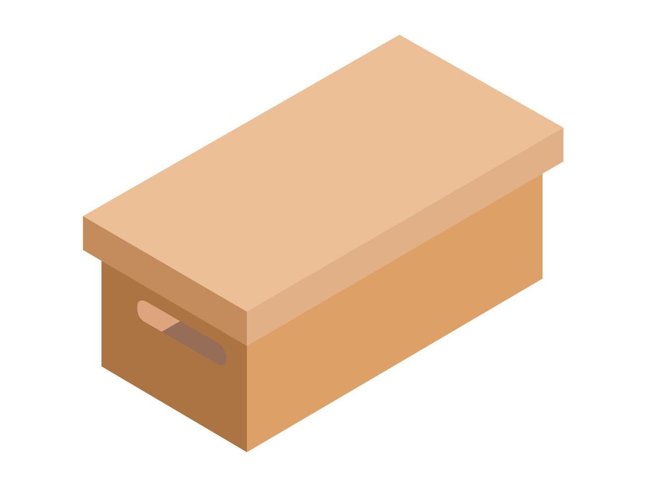 embalaje de caja sobre fondo blanco, isométrica vector