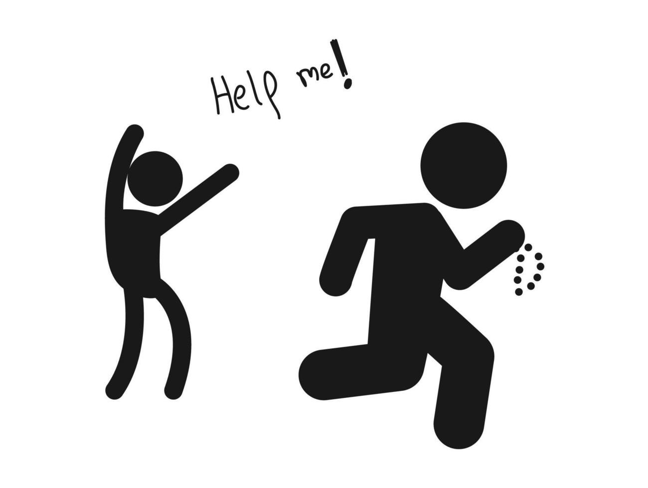 Thief symbol The thief is running . vector