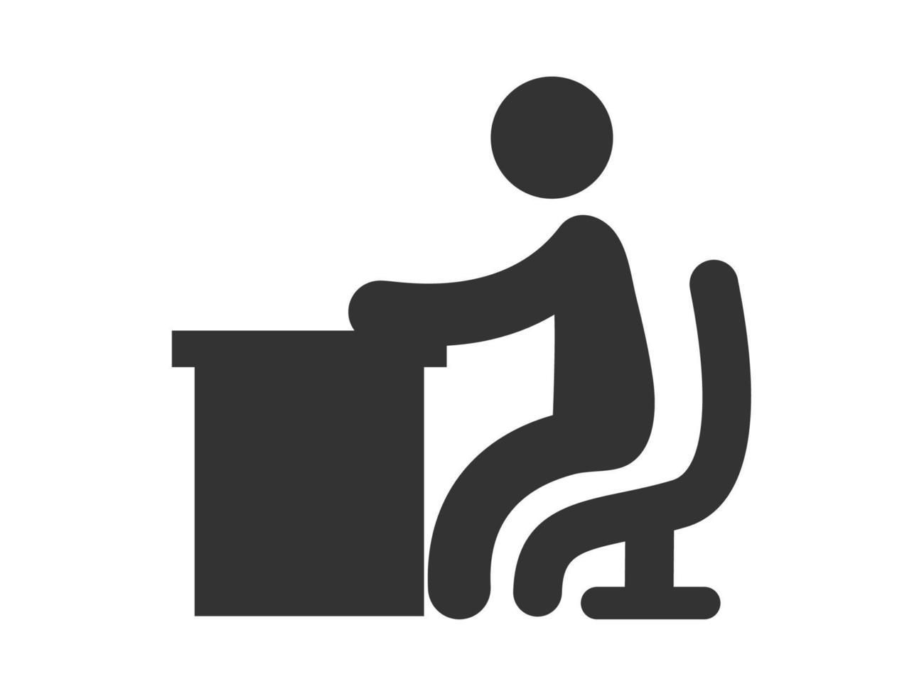 Man working at a desk vector