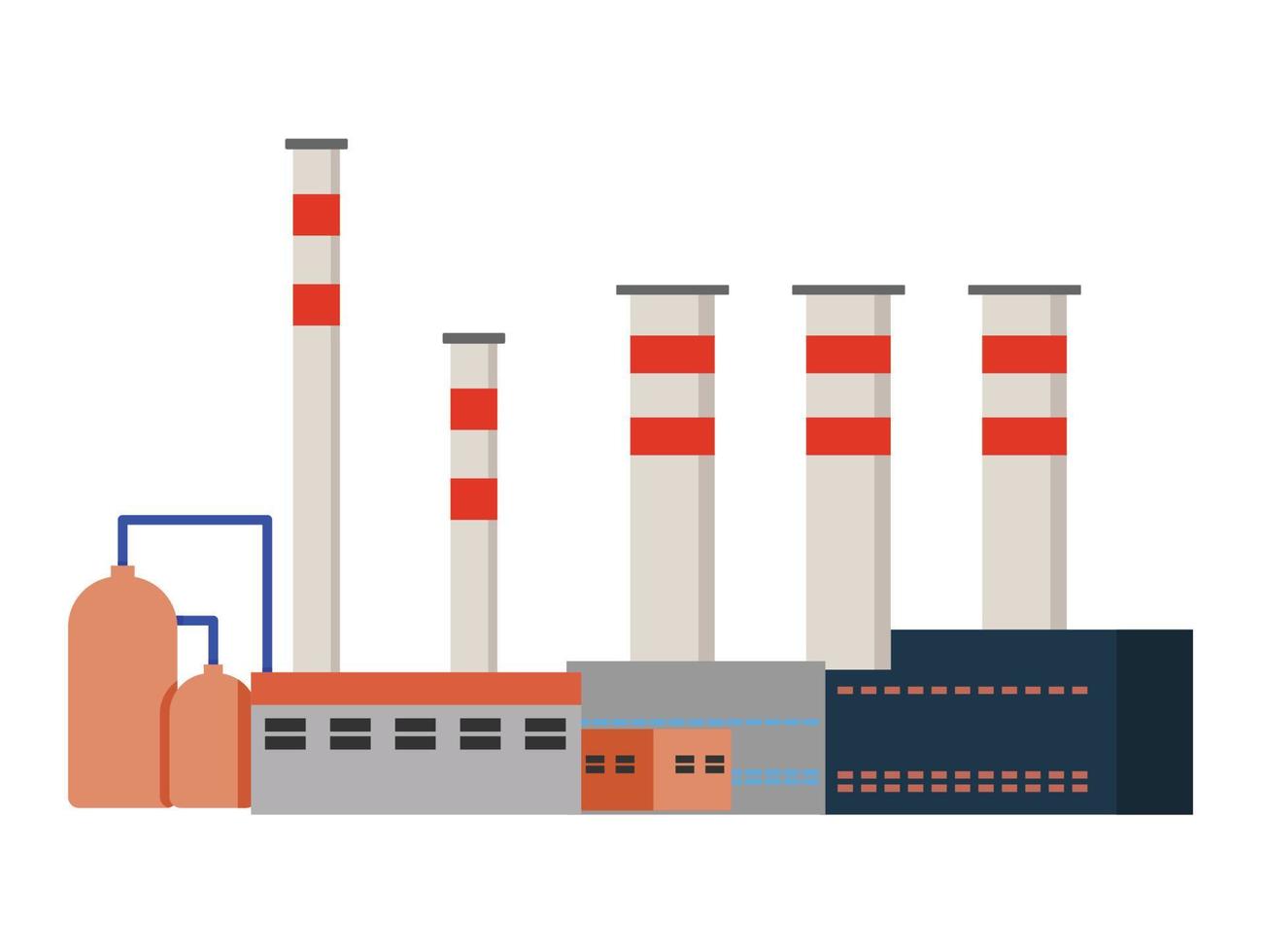 vector de plantas de energía de edificios industriales de fábrica