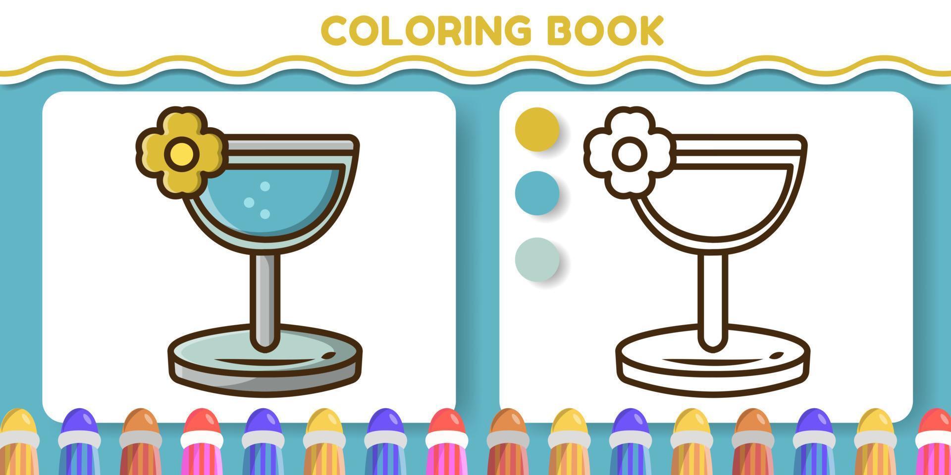 Colorful and black and white juice hand drawn cartoon doodle coloring book for kids vector