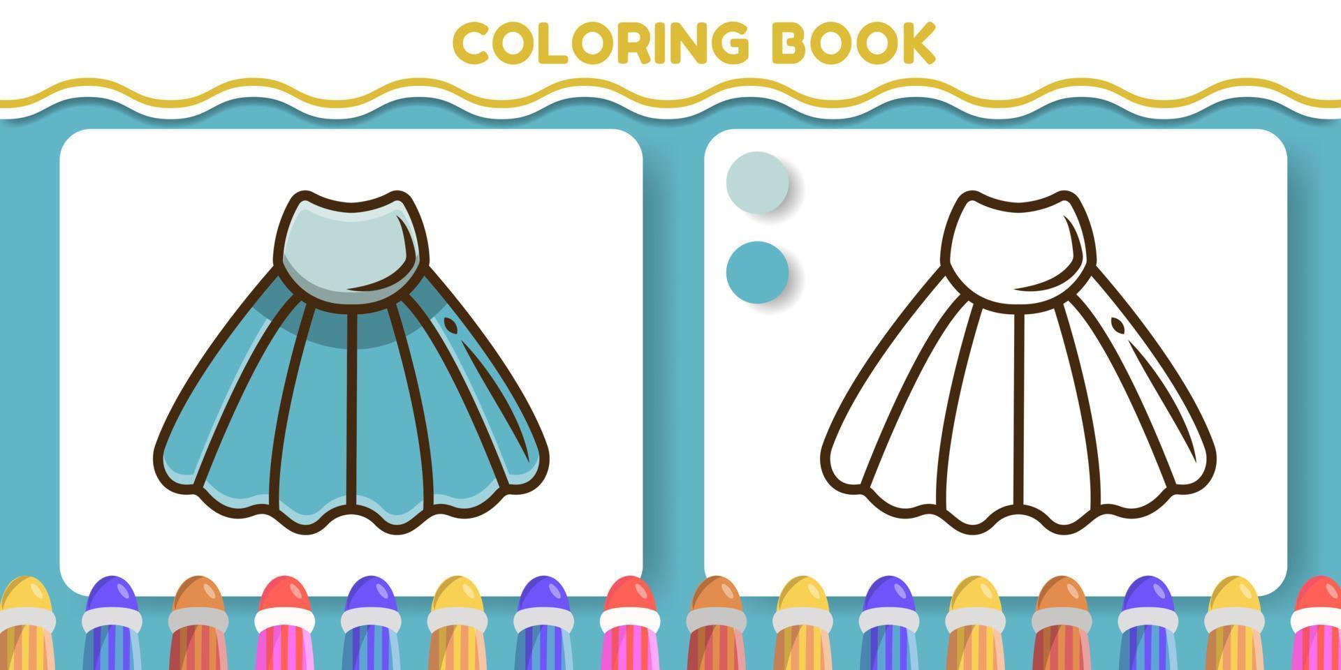 adorable libro de colorear de doodle de dibujos animados dibujados a mano de concha para niños vector