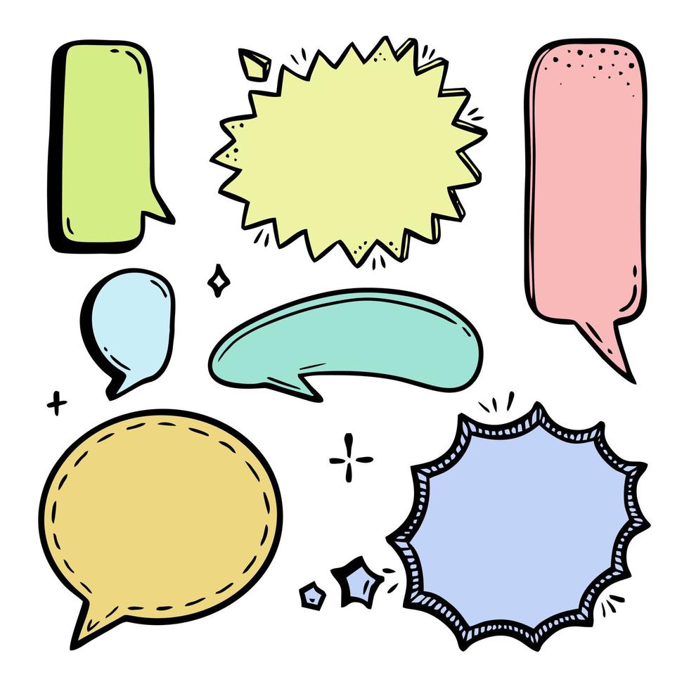 Comic speech bubble hand-drawn sketch in doodle style Vector illustration bubble chat, message element.