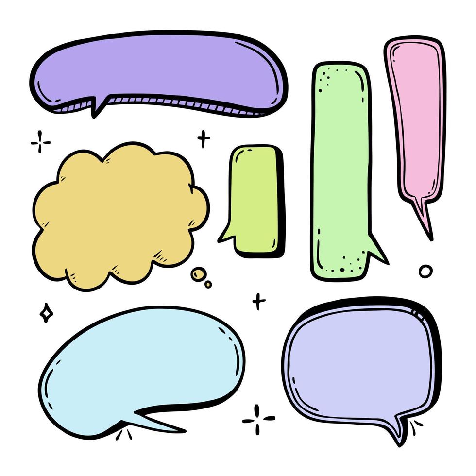 Comic speech bubble hand-drawn sketch in doodle style Vector illustration bubble chat, message element.