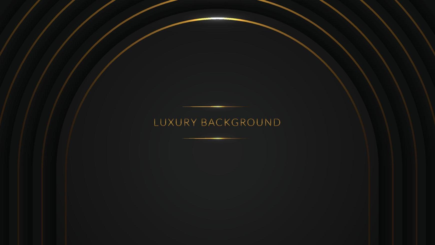 abstract black shapes and golden lines background with papercut style. luxury background. premium template. vector illustration