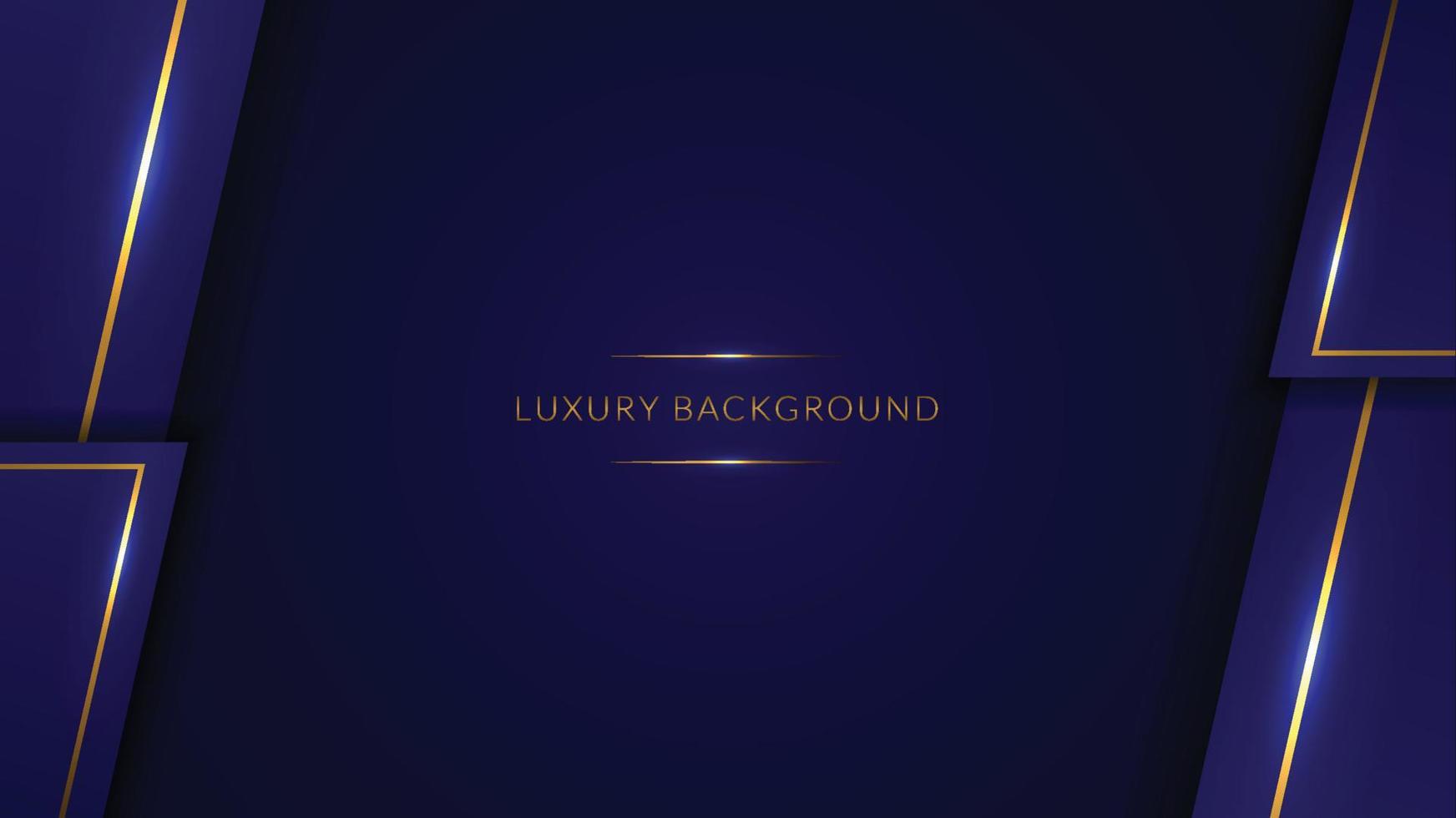 blue background with overlap shapes and gold lines. elegant luxury background. illustration vector 10 eps