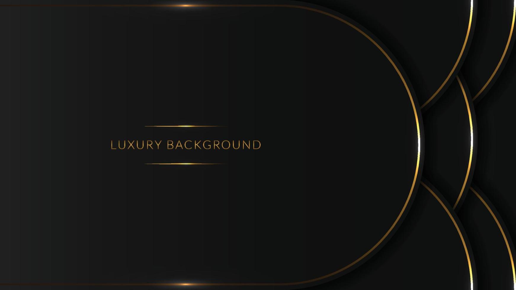 luxury dark background with overlap shapes and golden lines. vector illustration wave