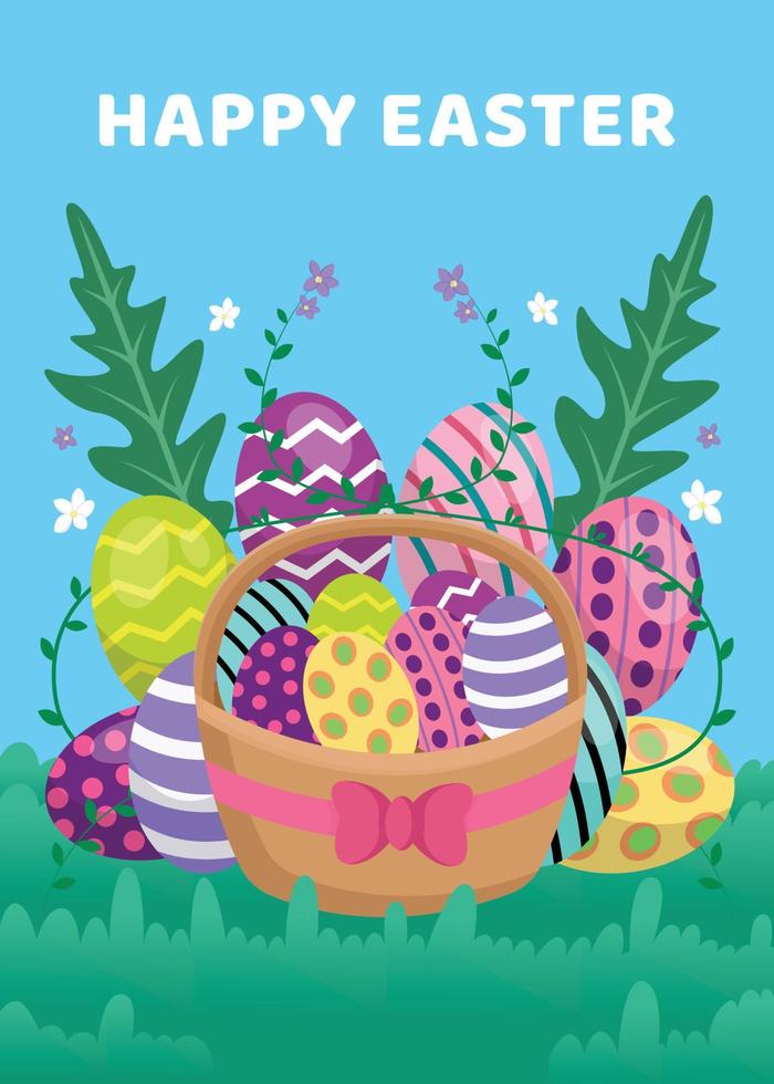 feliz día de pascua diseño de fondo vector