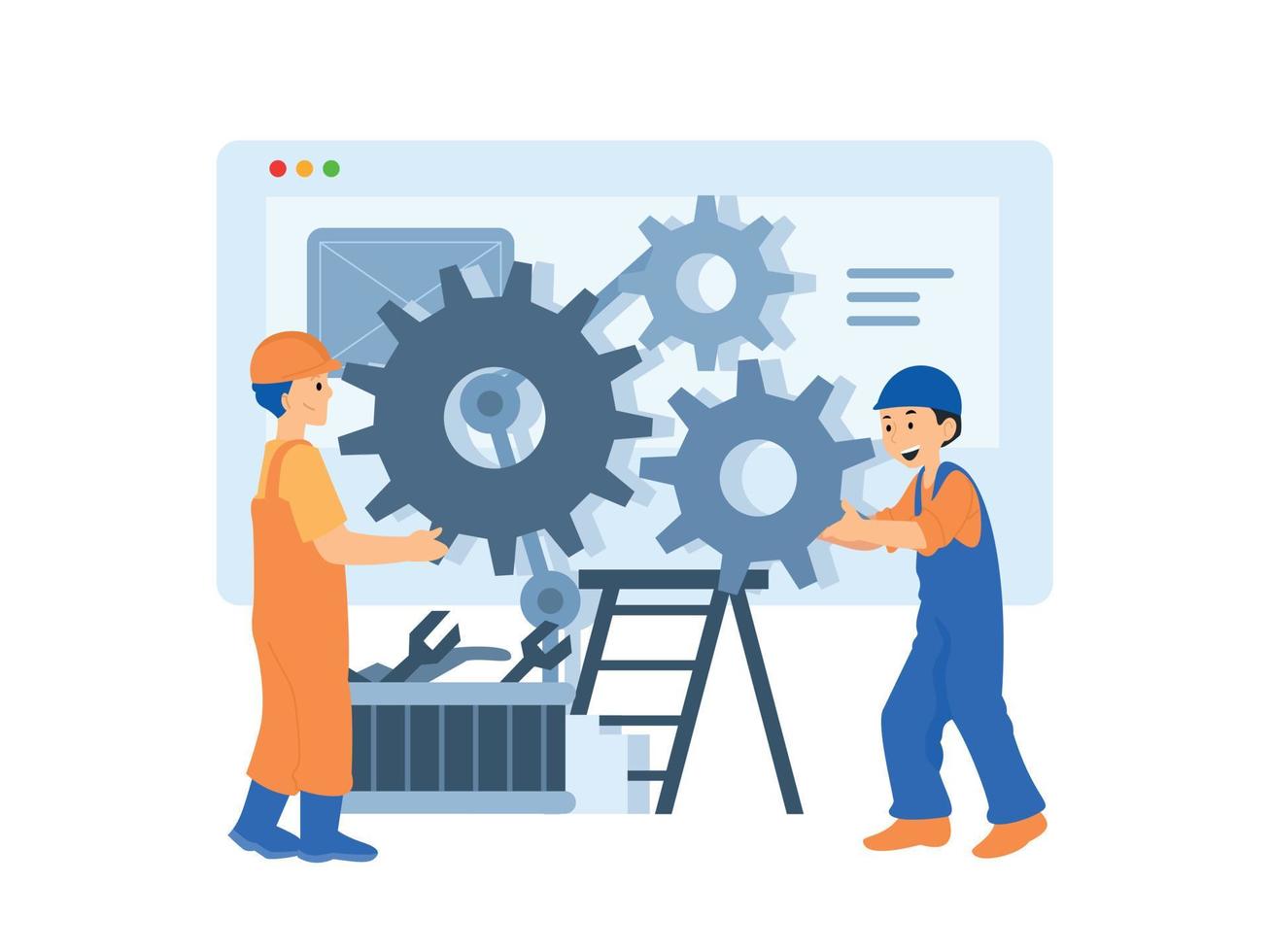 Maintenance System Illustration vector