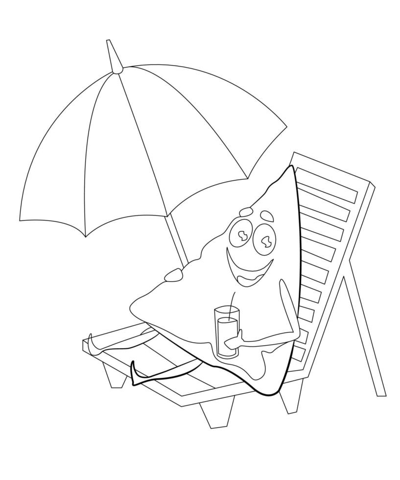 Cocktails coloring page, Vector illustration. Glass of champagne, margarita, brandy, whiskey with ice , cocktail.