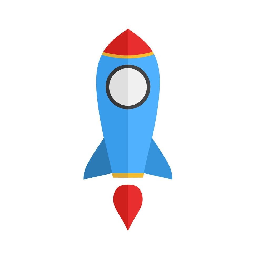 blue rocket vector simple illustration