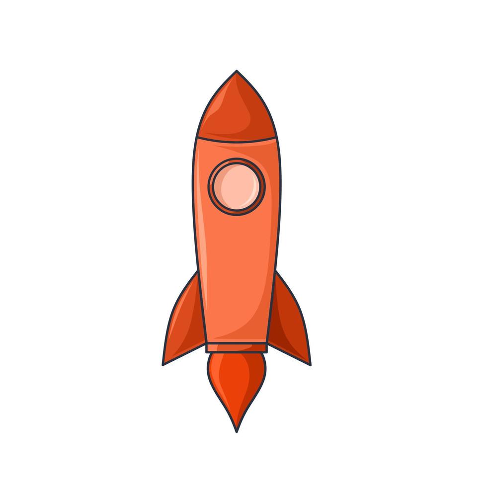 simple orange rocket vector illustration