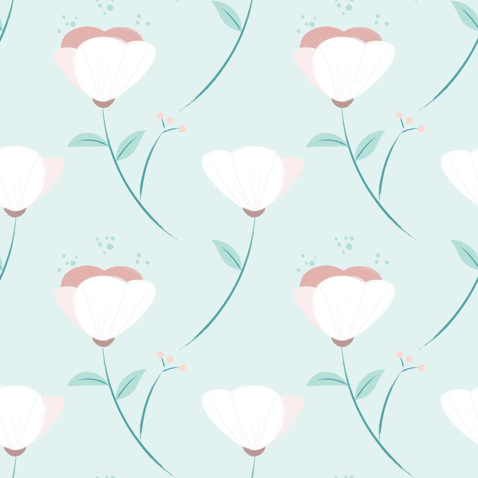 Hand drawn floral flower pattern. vector