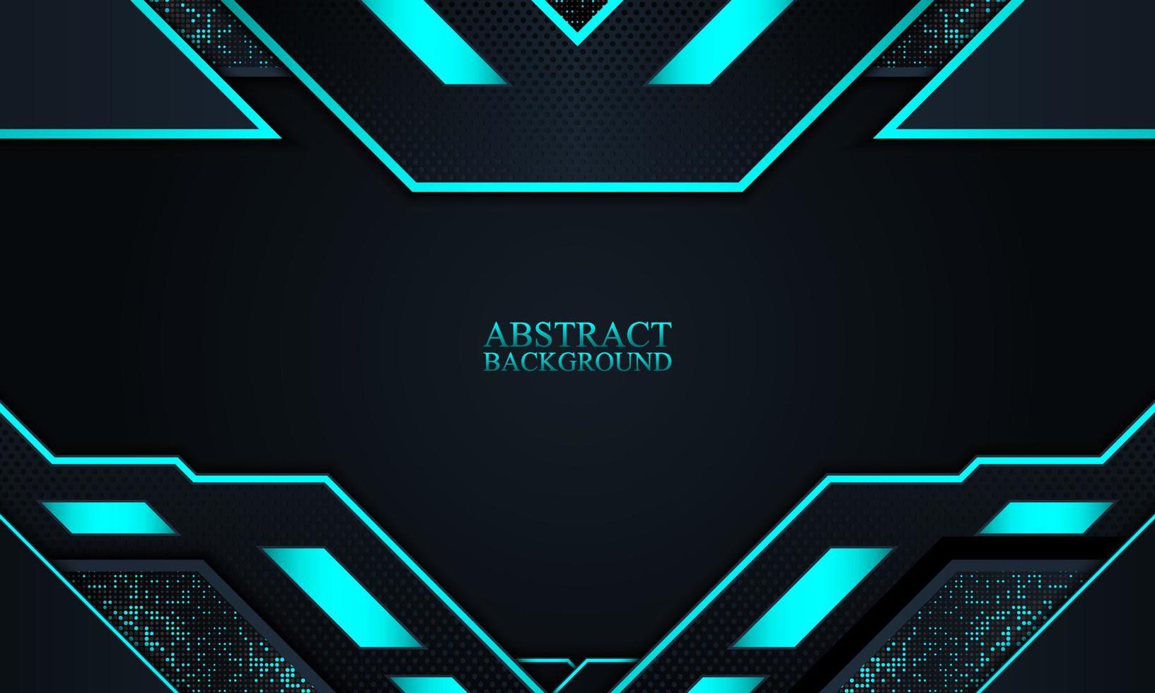 Abstract dark navy technology background with blue neon light. vector