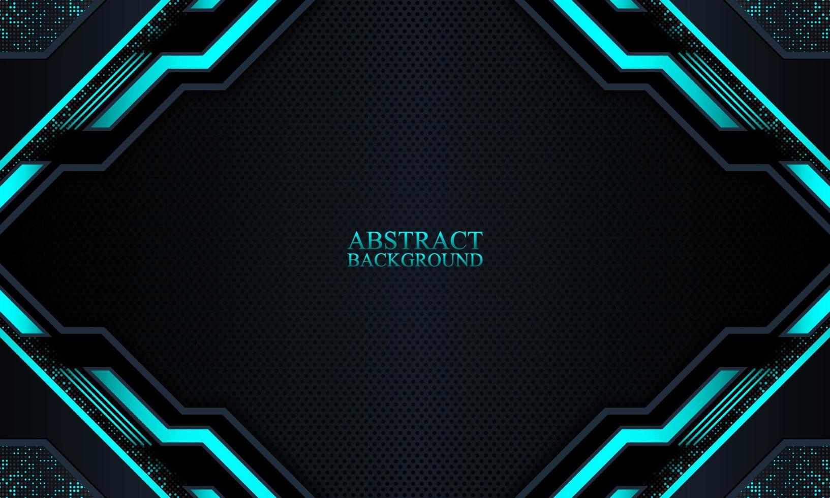 Abstract dark navy technology background with blue neon light. vector