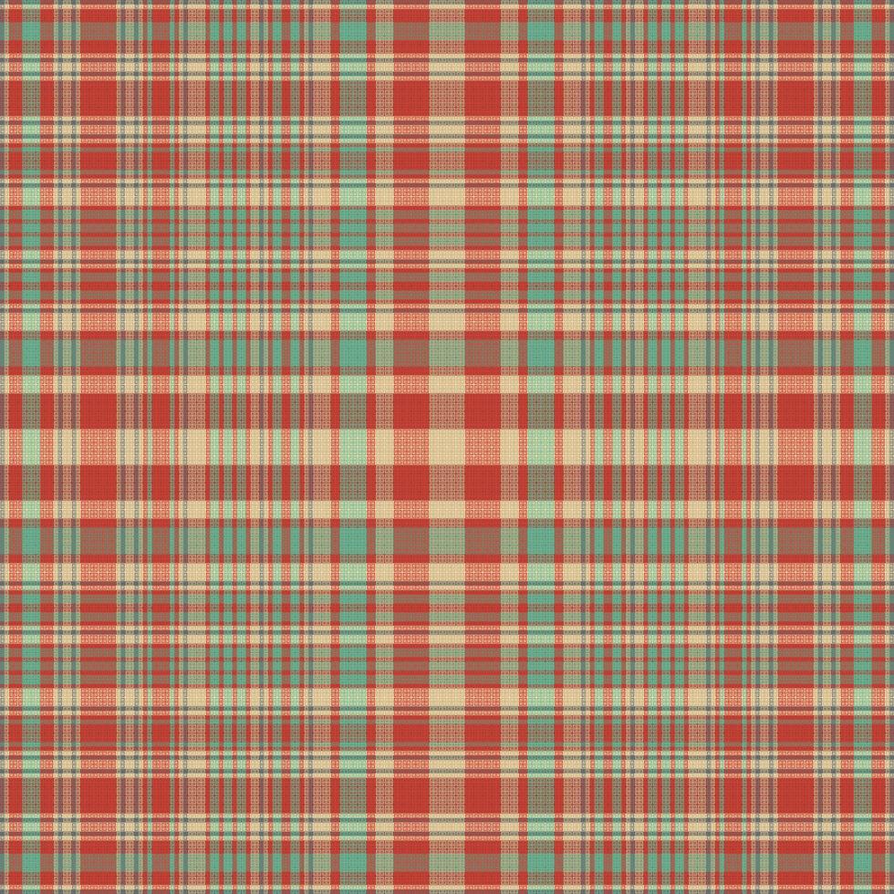 Tartan plaid pattern with texture and retro color. vector