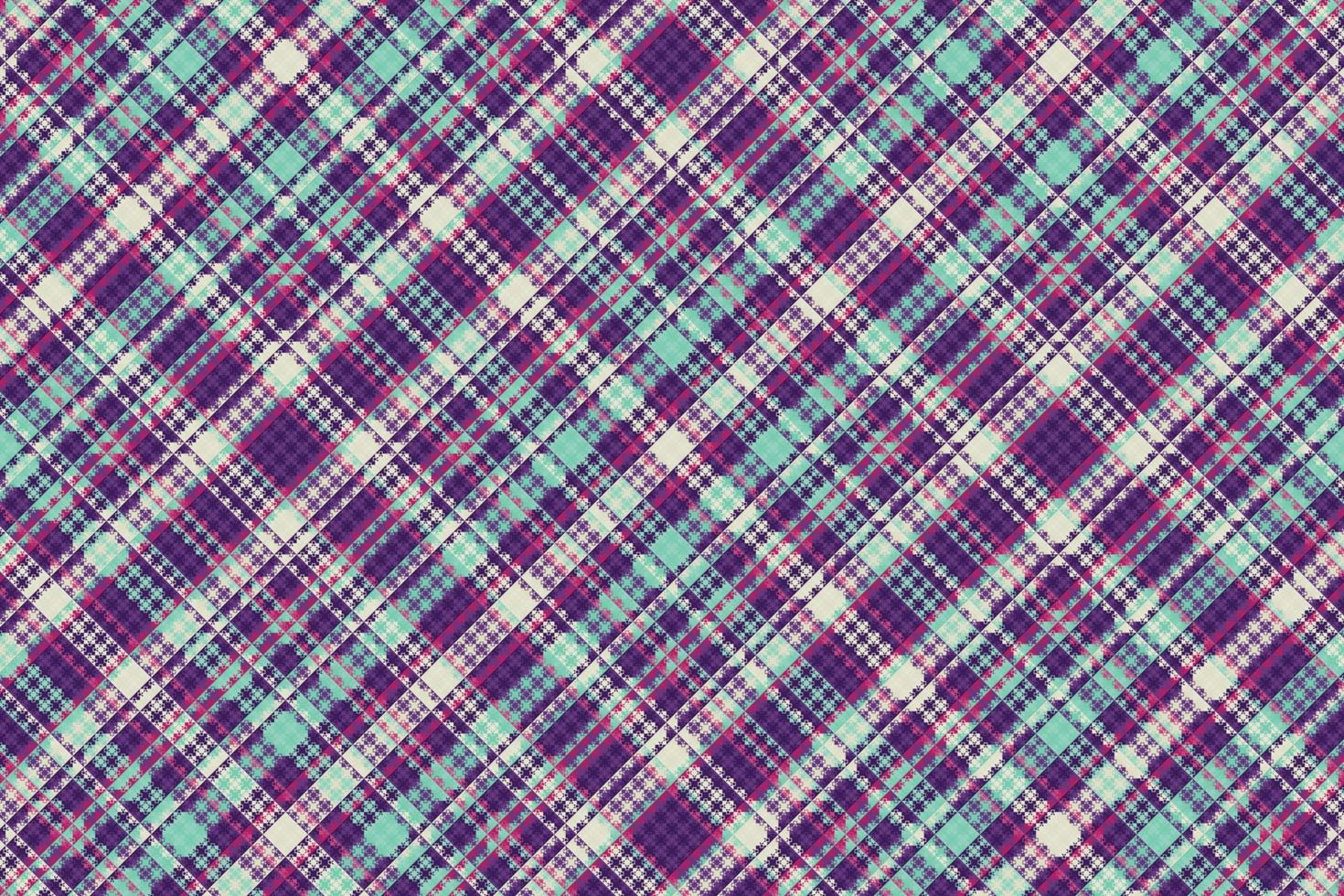 Tartan plaid pattern with texture and retro color. vector