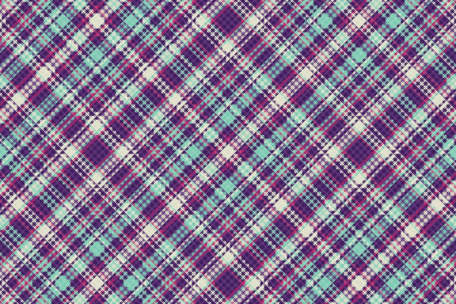 Tartan plaid pattern with texture and retro color. vector