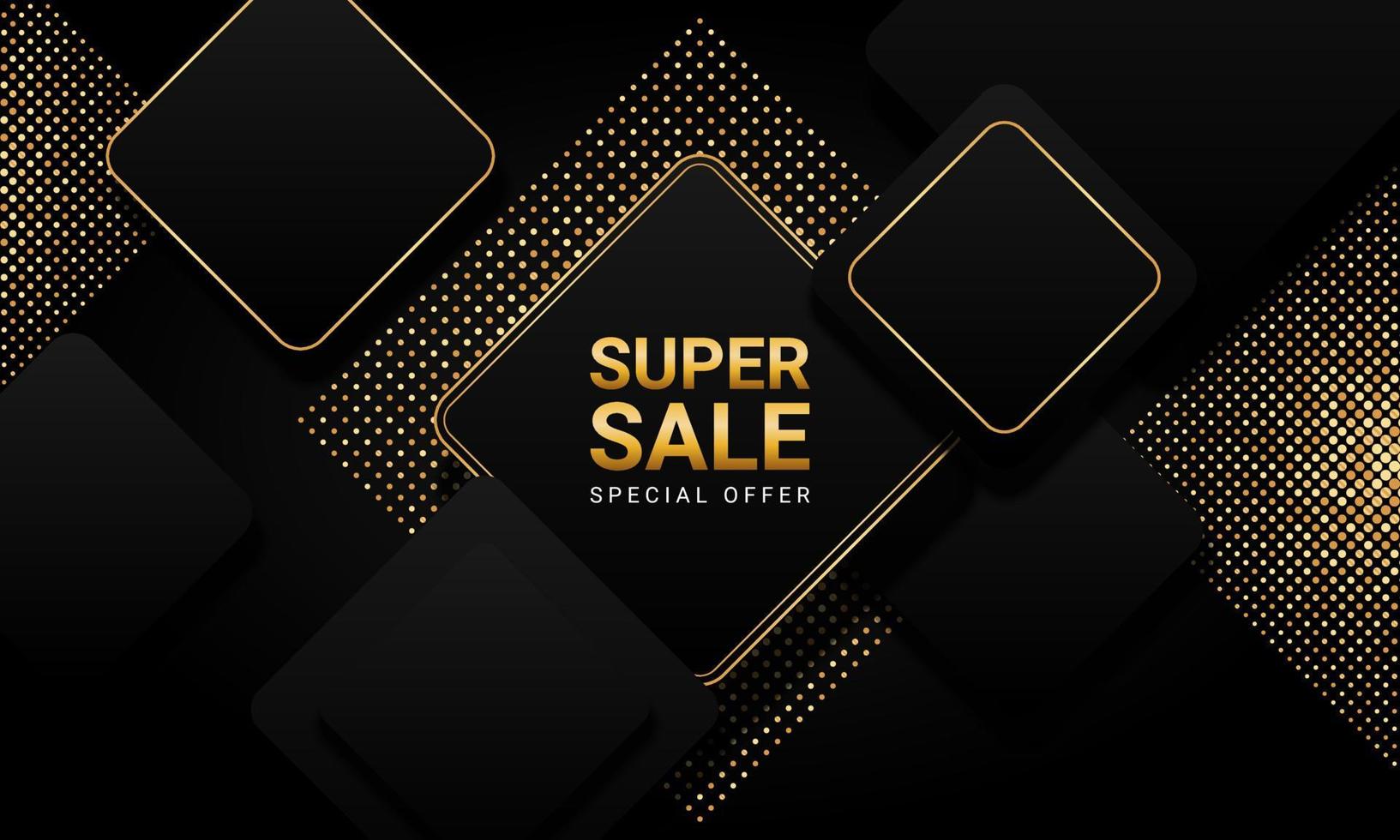 Luxury sale banner background with rounded rectangles. vector