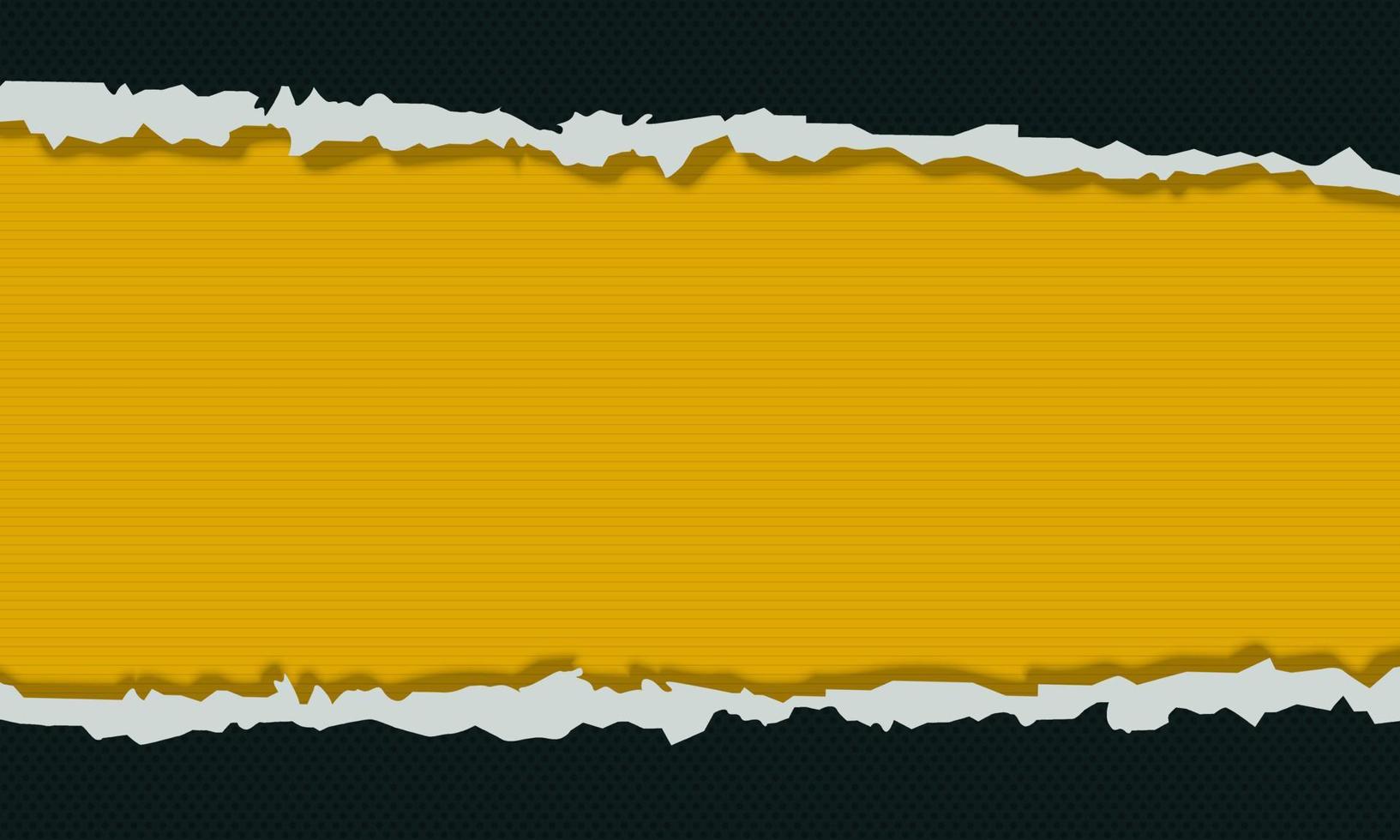 Abstract dark green and yellow with ripped paper background. vector