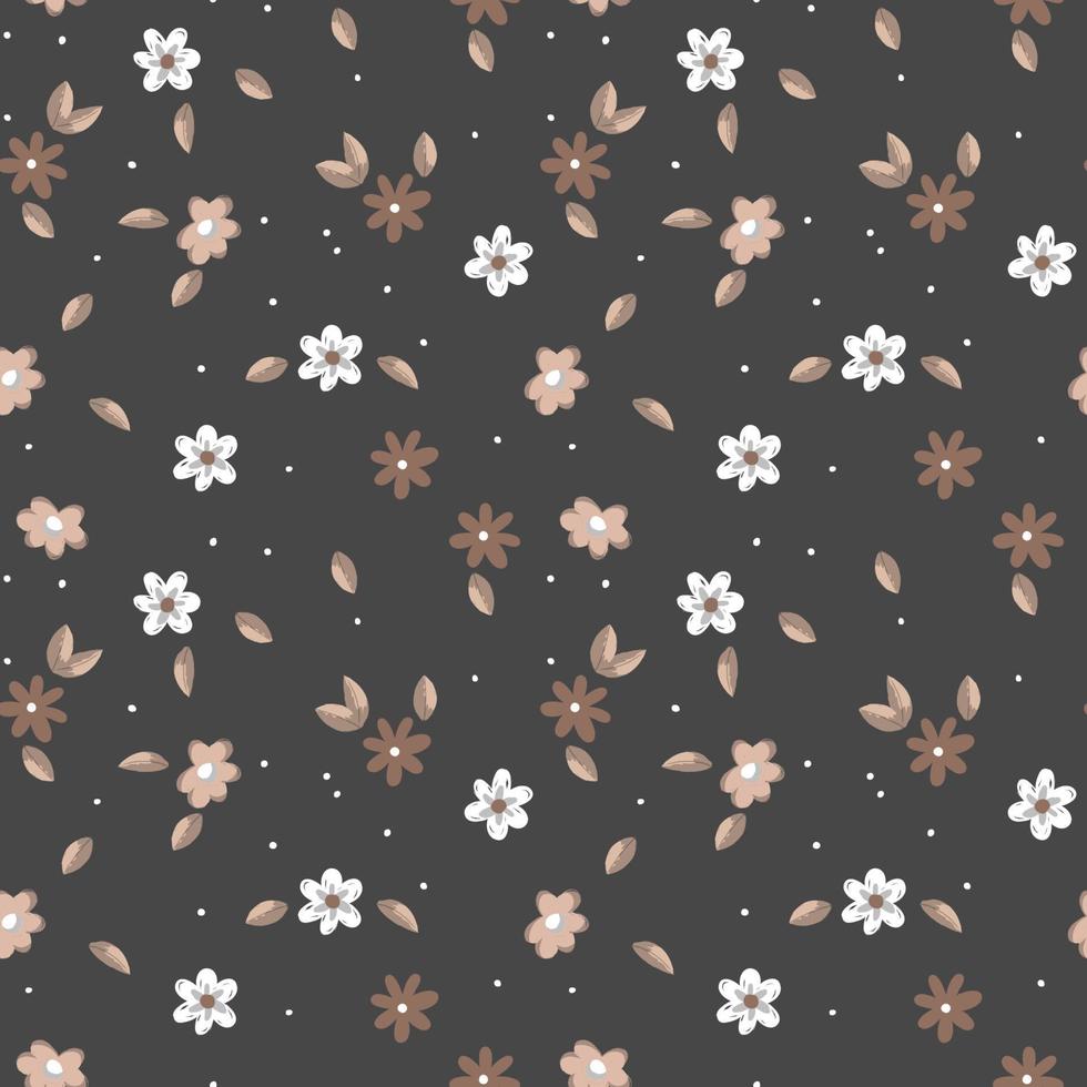 Hand drawn floral flower pattern. vector