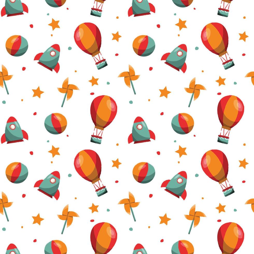 Hand drawn childrens day seamless pattern. vector