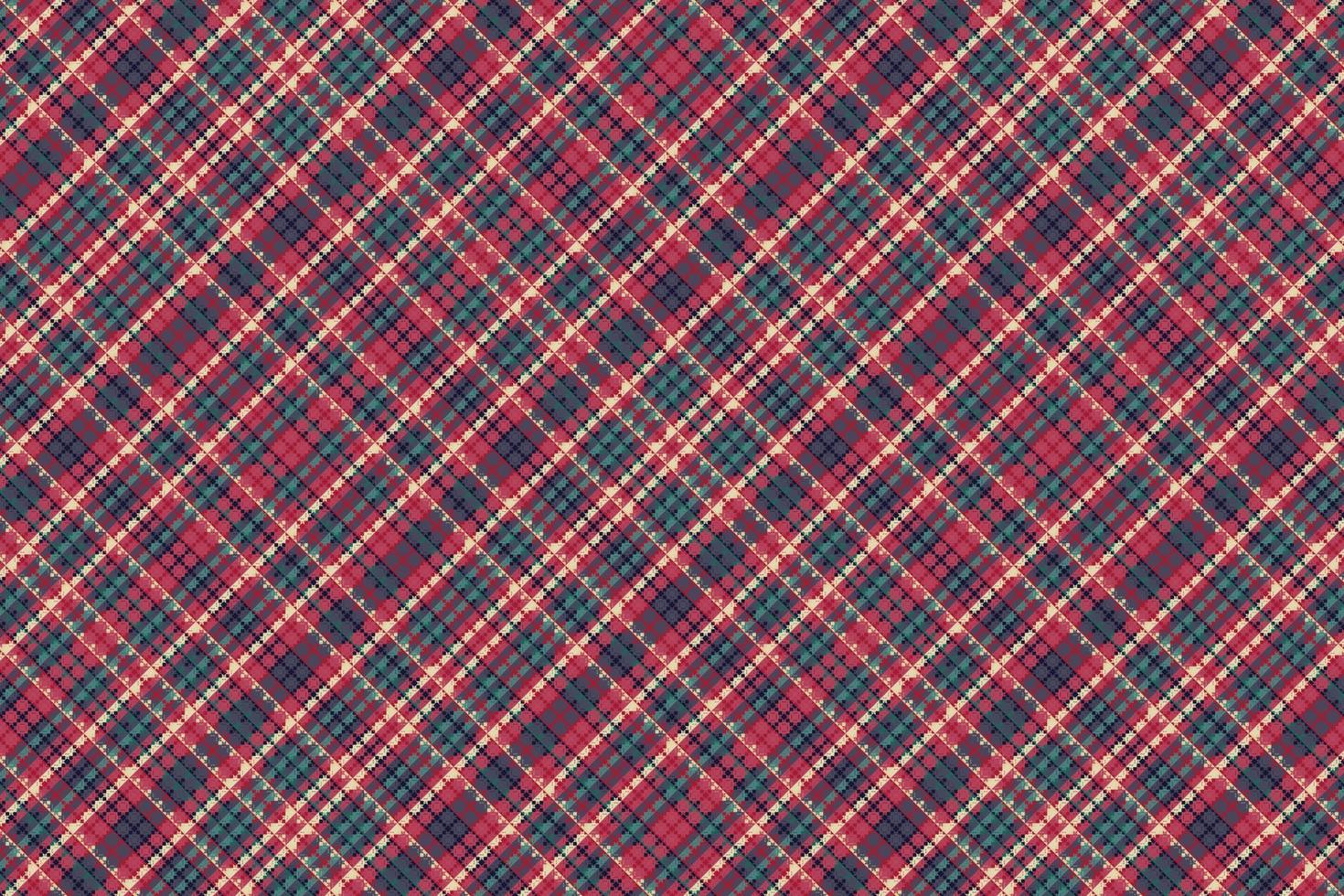 Tartan plaid pattern with texture and retro color. vector