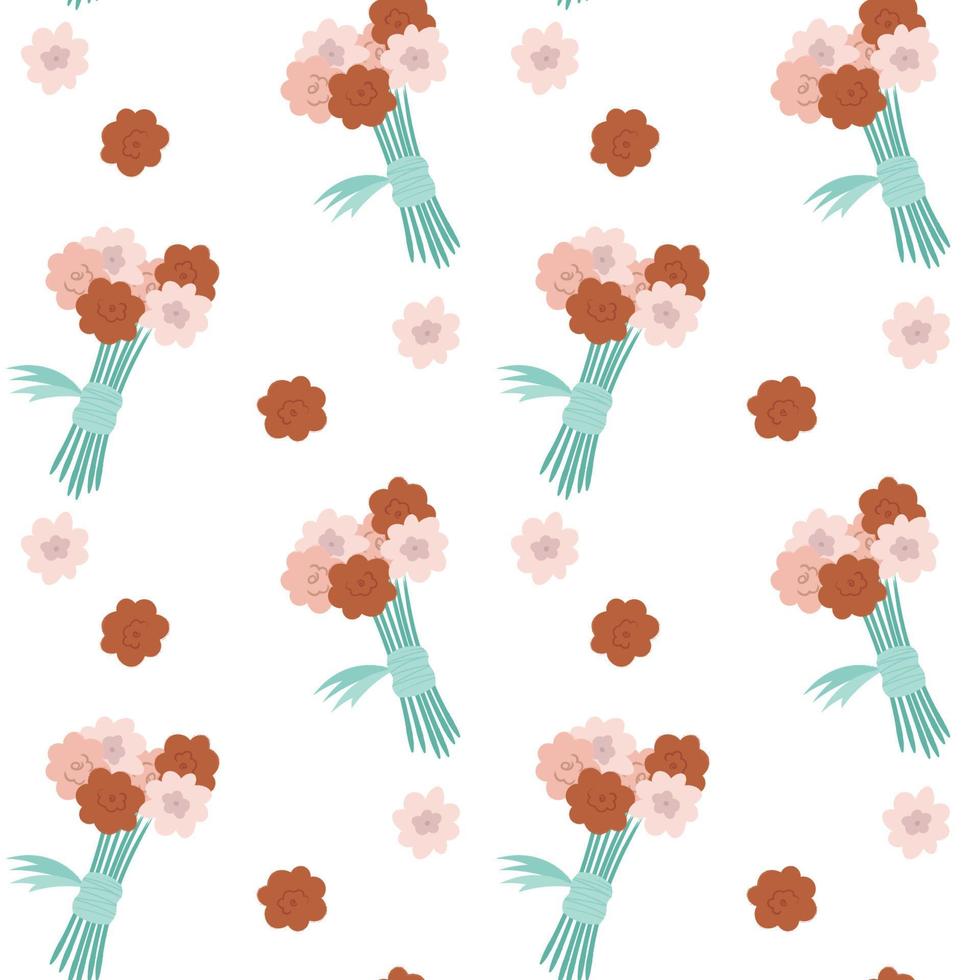 Hand drawn floral flower pattern. vector