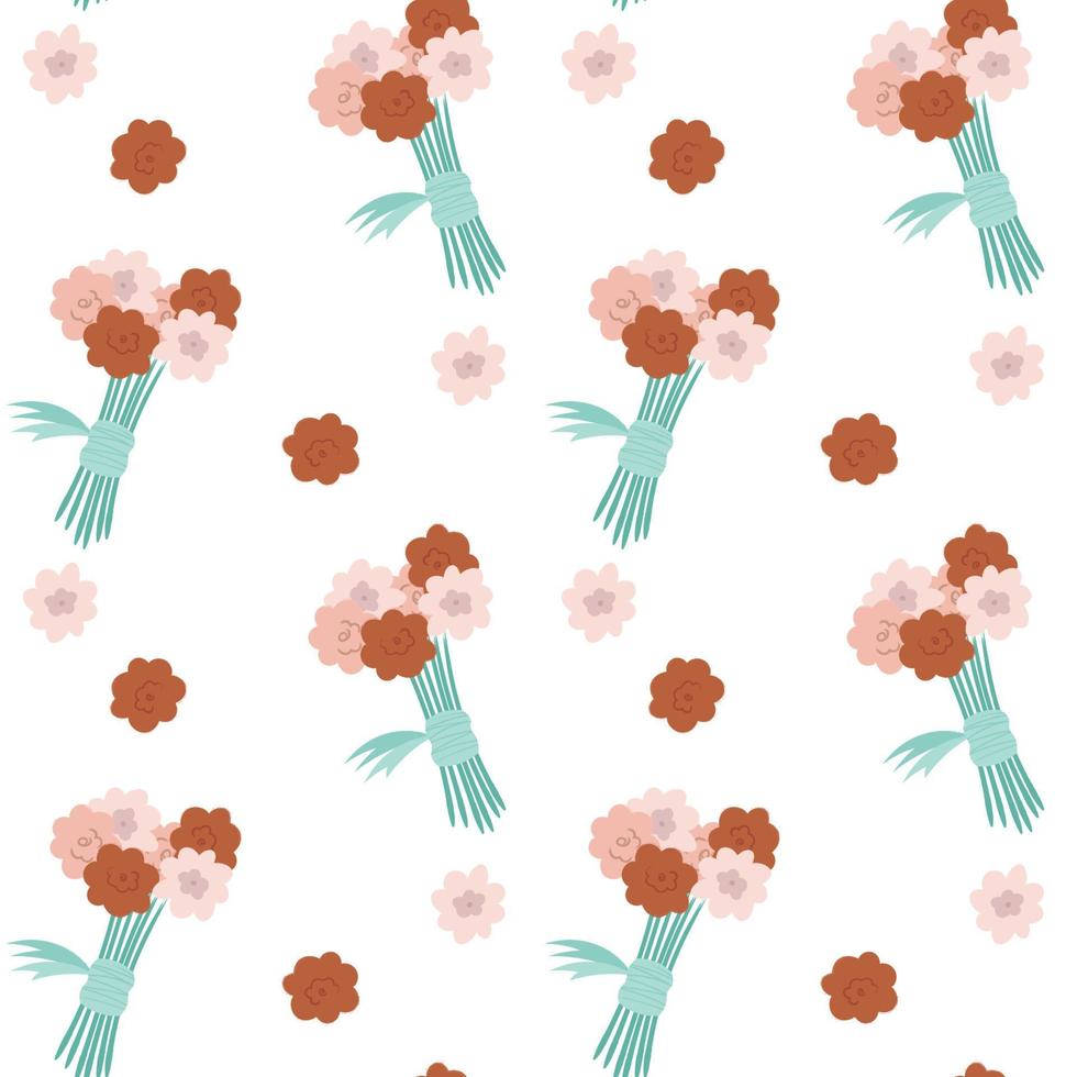 Hand drawn floral flower pattern. vector