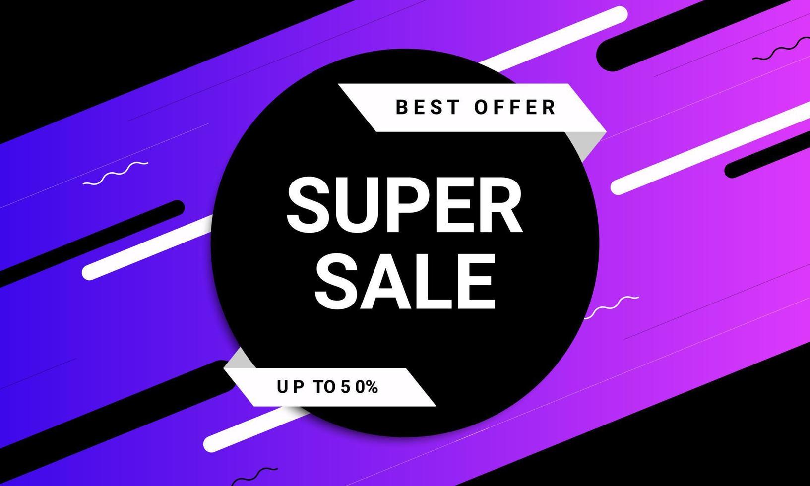 Sale background with blue and purple gradient and rounded shape. vector