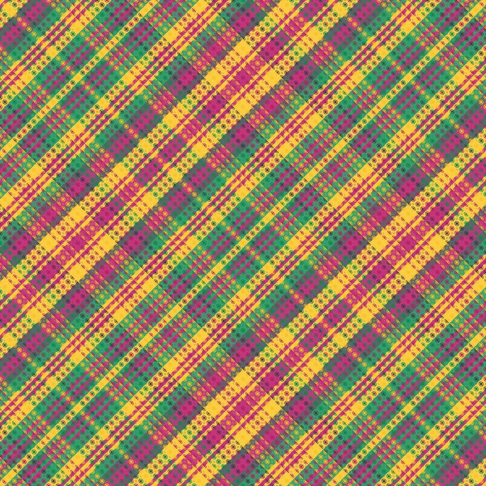 Tartan plaid pattern with texture and retro color. vector